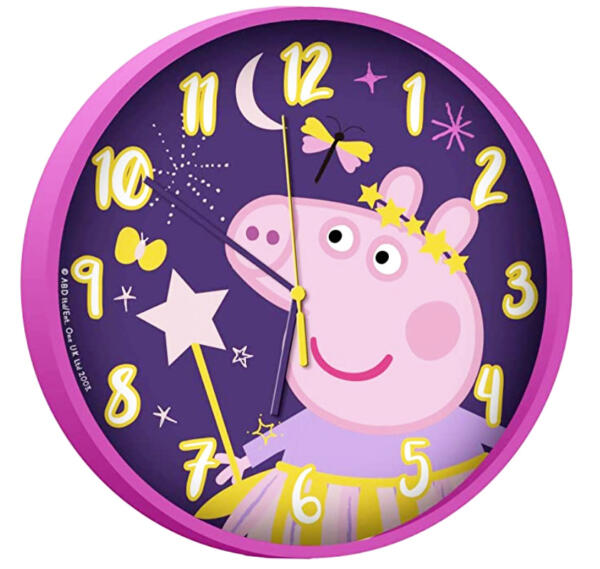 Analógové nástenné hodiny Peppa Pig - 25 cm