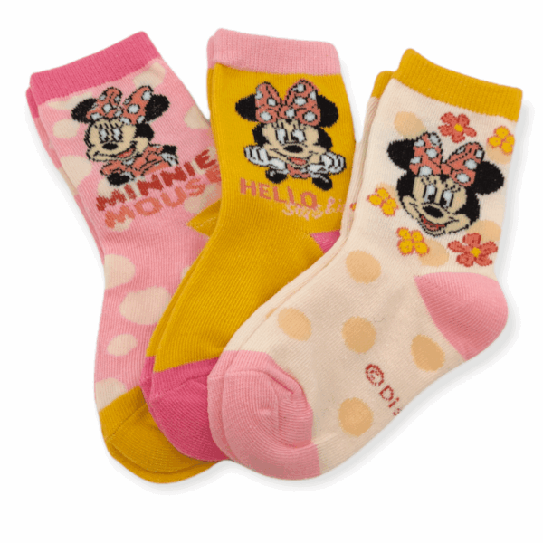 Dievčenské vysoké ponožky Sunshine Minnie mouse - 3 ks