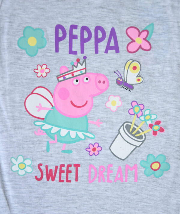 Dievčenská bavlnená nočná košeľa "Peppa Pig" - sivá