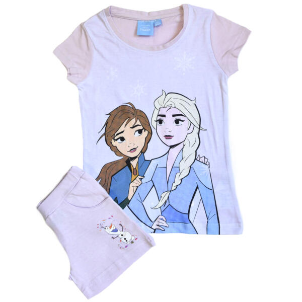 Dievčenský komplet tričko a kraťasy "Frozen" - fialová