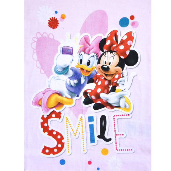 Dievčenský komplet tričko a kraťasy "Minnie Mouse a Daisy" - tmavo ružová - Image 2
