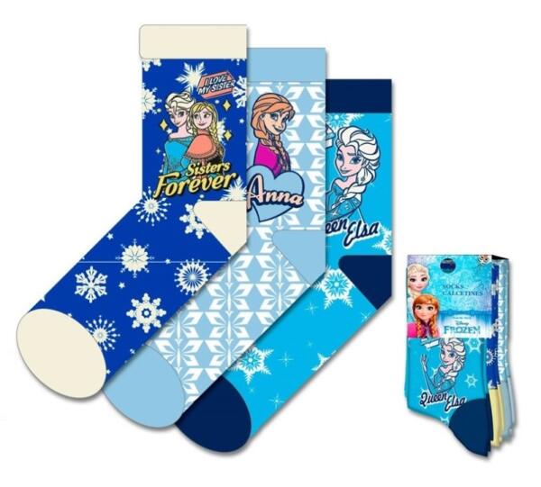 Dievčenské vysoké ponožky Sisters Frozen - 3ks v balení tyrkysová